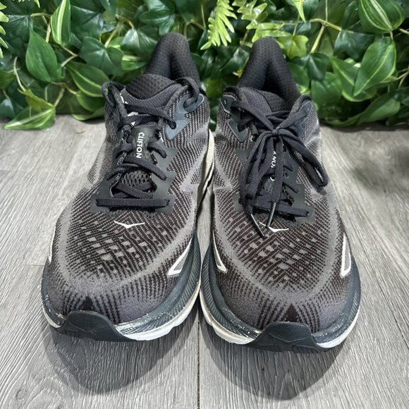 Hoka One One Mens Clifton 9 1127895 BWHT Black Running Shoes Sneakers Sz 12.5 D main image 9